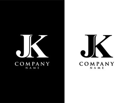 JK, KJ initial company name logo template vector