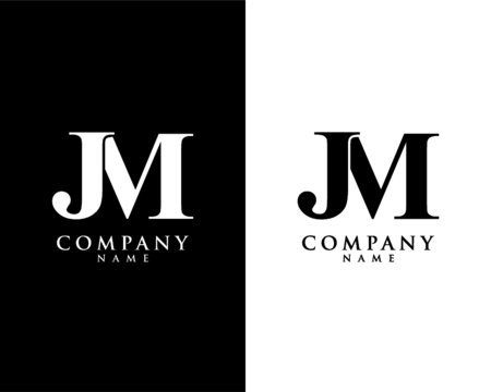 JM, MJ initial company name logo template vector