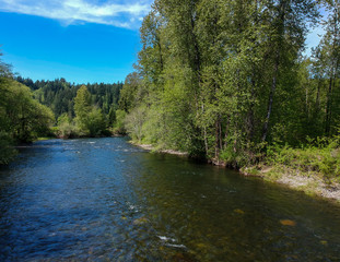 Fabulous aerial photography of Flaming Geyser State Park on a partly cloudy summer day in Auburn Washington State