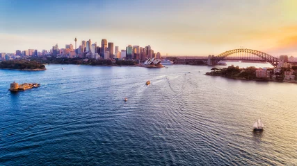 Printed roller blinds Sydney Harbour Bridge D Sy Crem pt 2 CBD Set tallship