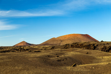 Volcano Caldera Colorada in Tinajo, Lanzarote, Canary Islands.