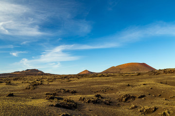 Volcano Caldera Colorada in Tinajo, Lanzarote, Canary Islands.