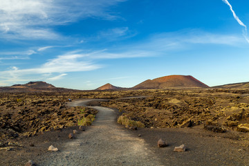 Volcano Caldera Colorada in Tinajo, Lanzarote, Canary Islands.