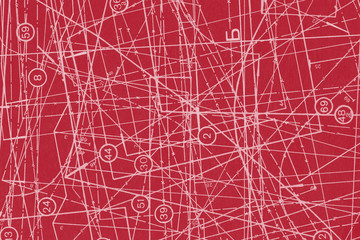 Clean vintage fabric blueprint background. Grunge and colorful paper with drawing. Modern fashion scheme texture.