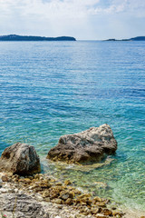Beautiful sea shore near Dubrovnik, Dalmatia, Croatia. Zupa dubrovacka Mlini, famous landmark and travel touristic destination in Europe