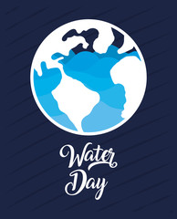 water day poster with world planet earth