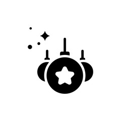 Decoration Ball Vector Glyph  Icon Illustration.