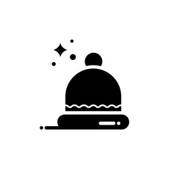 Winter Cap Vector Glyph  Icon Illustration.