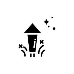 Firework Vector Glyph  Icon Illustration.