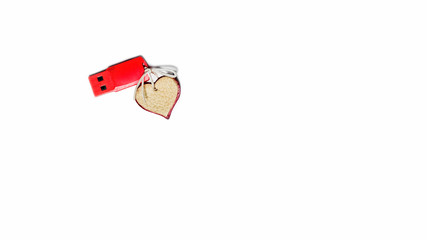 Trinket heart on a flash USB  drive