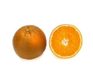 Fresh extra sweet Chocolate oranges, close-up on white background