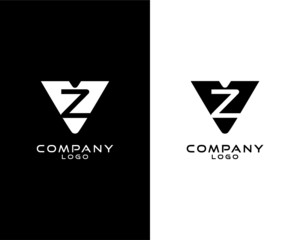 VZ, ZV letter abstract company Logo Template Vector