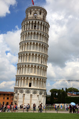 Pisa (PI), Italy - June 10, 2017: The famous Learning Tower of Pisa, Tuscany, Italy, Europe