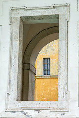 Arched doorway in an ancient Roman building