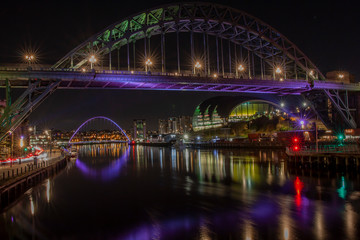 Fototapeta na wymiar Newcastle - Tyne and Millenium Bridges