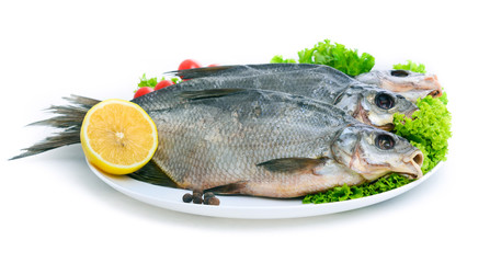 Cured carp on a platter