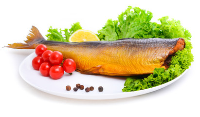 Smoked salmon on a platter