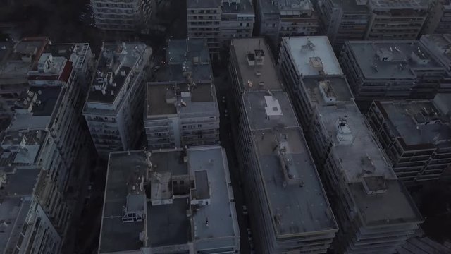 Flight over the city 