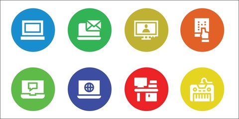 Modern Simple Set of desktop Vector filled Icons