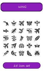 wing icon set