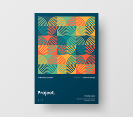 Amazing business presentation vector A4 vertical orientation front page mock up. Modern corporate report cover abstract geometric illustration design layout. Company identity brochure template.