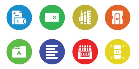 Modern Simple Set of eraser Vector filled Icons