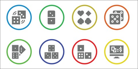 Modern Simple Set of dice Vector filled Icons