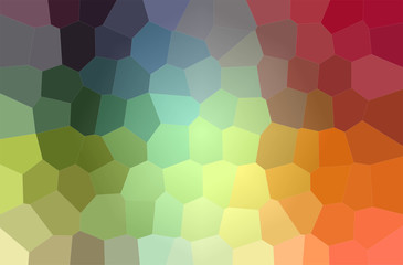 Abstract illustration of green, blue, yellow and red pastel big hexagon background.