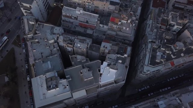 Flight over the city 