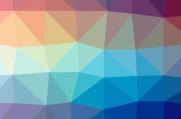 Illustration of abstract Blue, Yellow, Red And Green horizontal low poly background. Beautiful polygon design pattern.