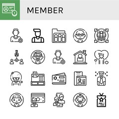 member simple icons set