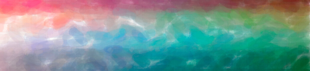 Illustration of green, brown and red watercolor banner background.