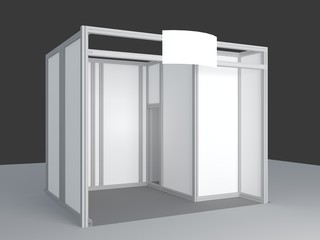 white booth for customizing. 3d render mockup