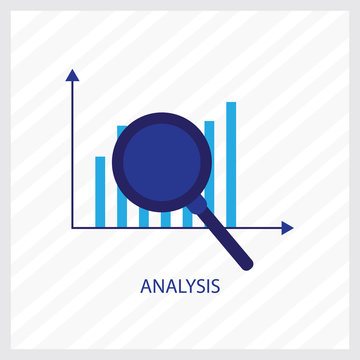 Analysis Graph Icon flat design