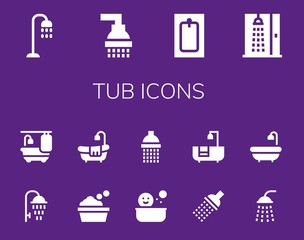 tub icon set