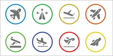 Modern Simple Set of airliner Vector filled Icons