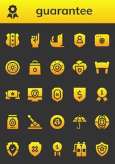 Modern Simple Set of guarantee Vector filled Icons