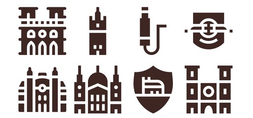 Modern Simple Set of european Vector filled Icons