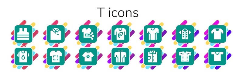 Modern Simple Set of t Vector filled Icons