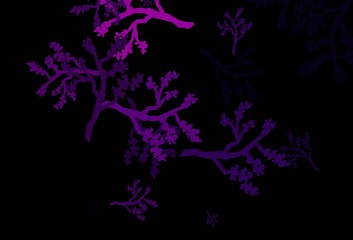 Dark Pink vector natural pattern with branches.
