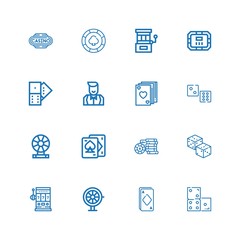 Editable 16 casino icons for web and mobile