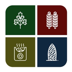 garlic simple icons set