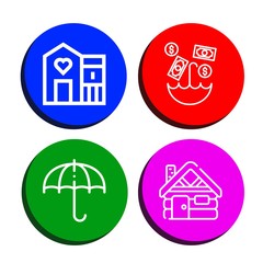 shelter simple icons set