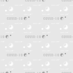 vector Coronavirus COVID-19 Virus bacteria seamless pattern