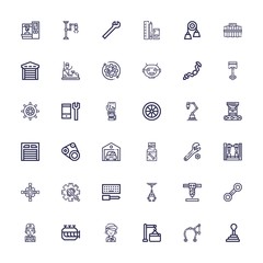 Editable 36 mechanic icons for web and mobile