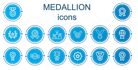 Editable 14 medallion icons for web and mobile