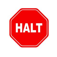 Stop sign in german. Vector icon.