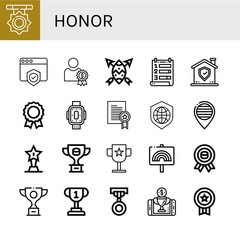 honor icon set
