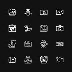 Editable 16 photocamera icons for web and mobile