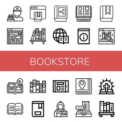 bookstore icon set